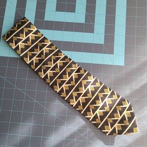 Geometric Black and Gold Tie